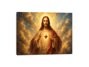 radiant sacred heart canvas classic decor