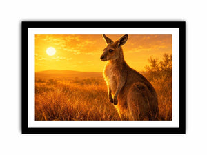kangaroo sunset wall art warm interiors