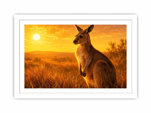 kangaroo sunset wall art warm interiors