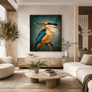 kingfisher bird canvas print modern decor