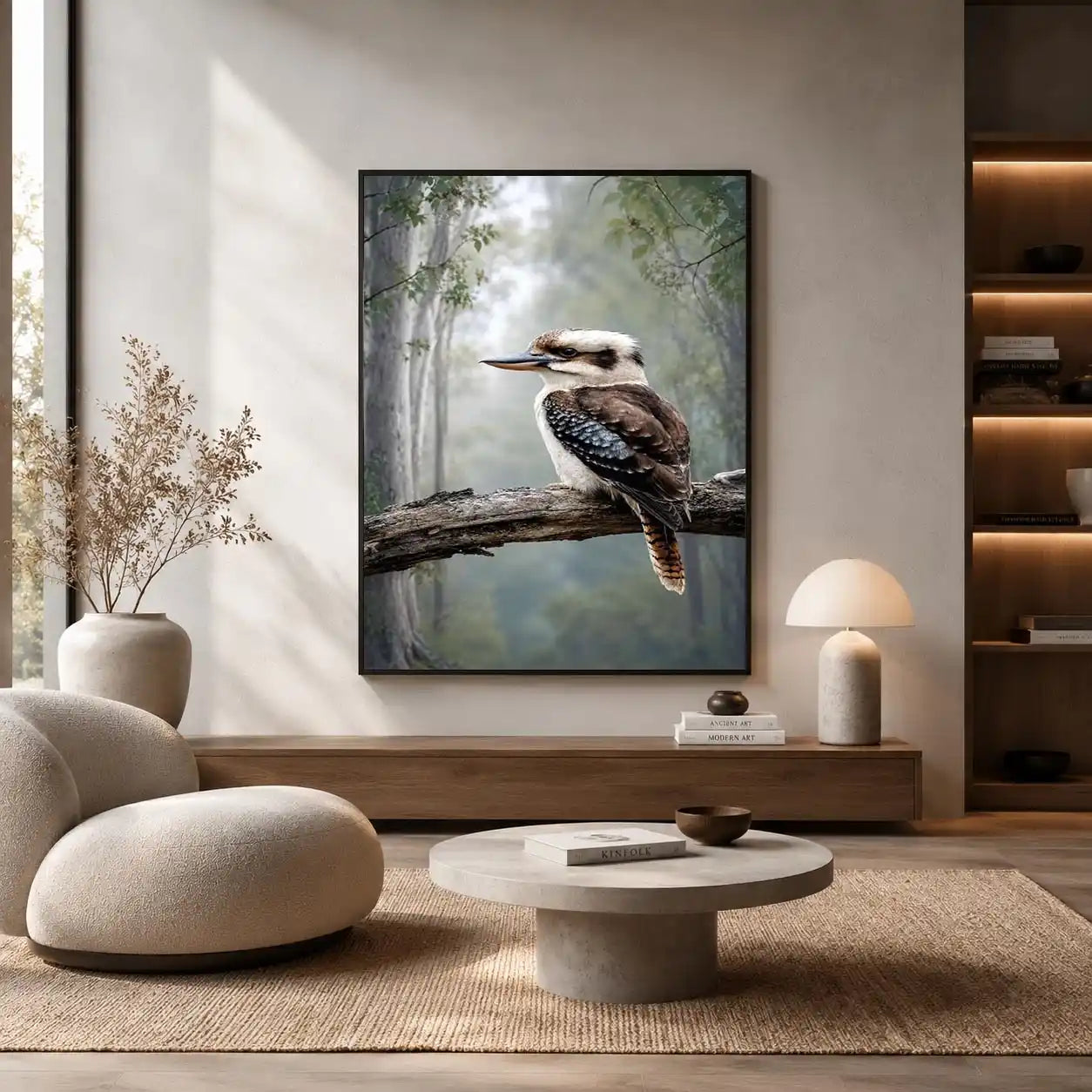 kookaburra forest bird canvas art