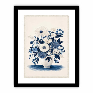 blue white floral canvas print