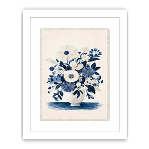 blue white floral canvas print