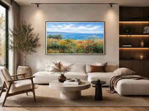 coastal wildflower landscape canvas