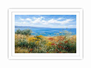 coastal wildflower landscape canvas