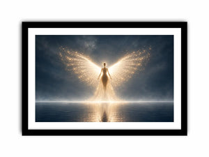 ethereal angel glowing wings artwork