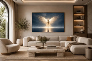 ethereal angel glowing wings artwork