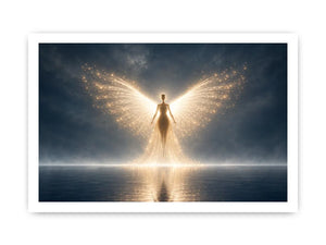 ethereal angel glowing wings artwork