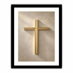 gold cross neutral wall art