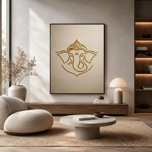 gold ganesha neutral artwork