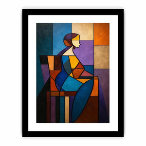 colorful cubist geometric canvas art