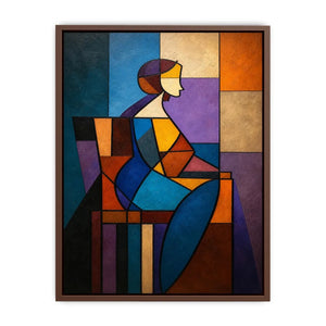 colorful cubist geometric canvas art
