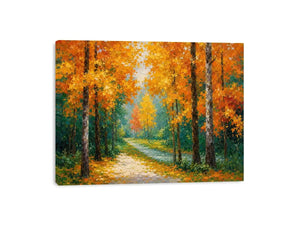 autumn forest path wall art