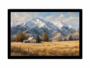 snow mountain farmhouse canvas print