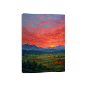 mountain sunset artwork living room