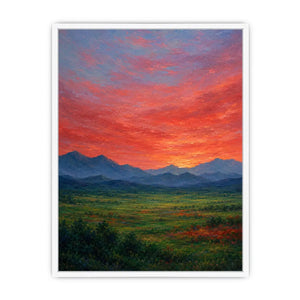 mountain sunset artwork living room