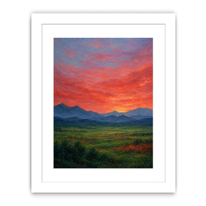 mountain sunset artwork living room