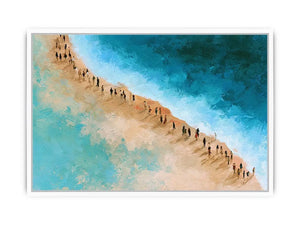 aerial beach turquoise water canvas coastal decor