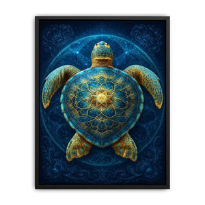 ornate sea turtle canvas art coastal room