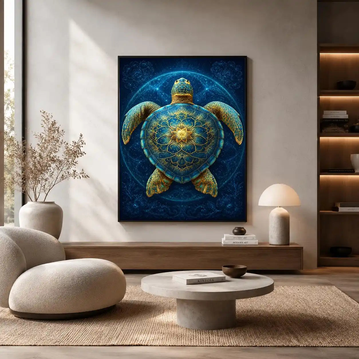 ornate sea turtle canvas art coastal room