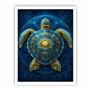 ornate sea turtle canvas art coastal room