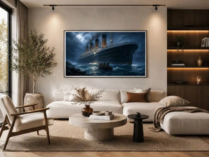 vintage ocean liner canvas art office