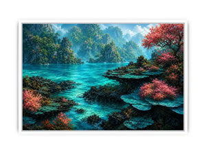 tropical landscape canvas art coastal decor
