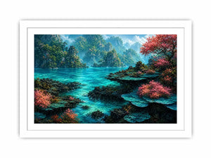 tropical landscape canvas art coastal decor
