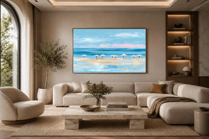 coastal beach umbrella canvas modern decor