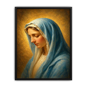 blue veil madonna canvas print