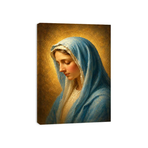 blue veil madonna canvas print