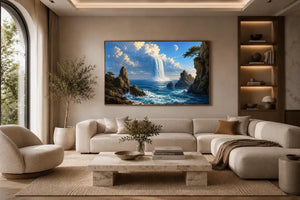surreal ocean waterfall canvas print