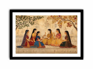 traditional women garden canvas