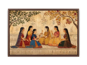 traditional women garden canvas