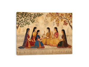 traditional women garden canvas