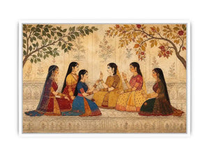 traditional women garden canvas