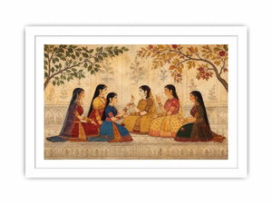 traditional women garden canvas