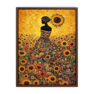 sunflower woman floral canvas