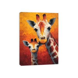 two giraffe portrait canvas