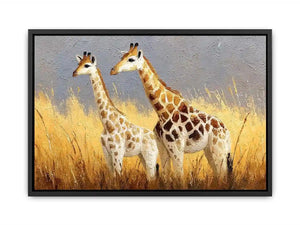 neutral giraffe savanna canvas