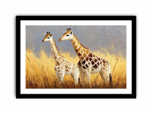 neutral giraffe savanna canvas