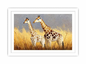 neutral giraffe savanna canvas