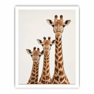 giraffe trio nursery canvas