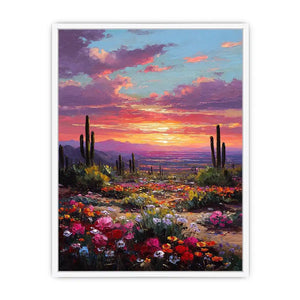 desert cactus sunset canvas