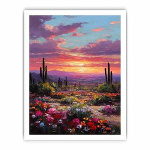 desert cactus sunset canvas
