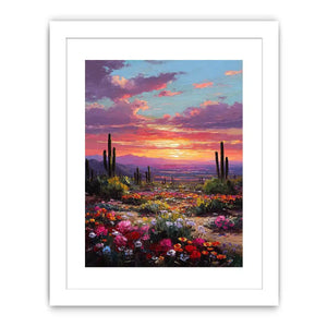desert cactus sunset canvas