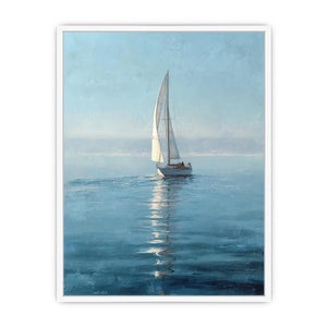 blue sailboat nautical canvas art