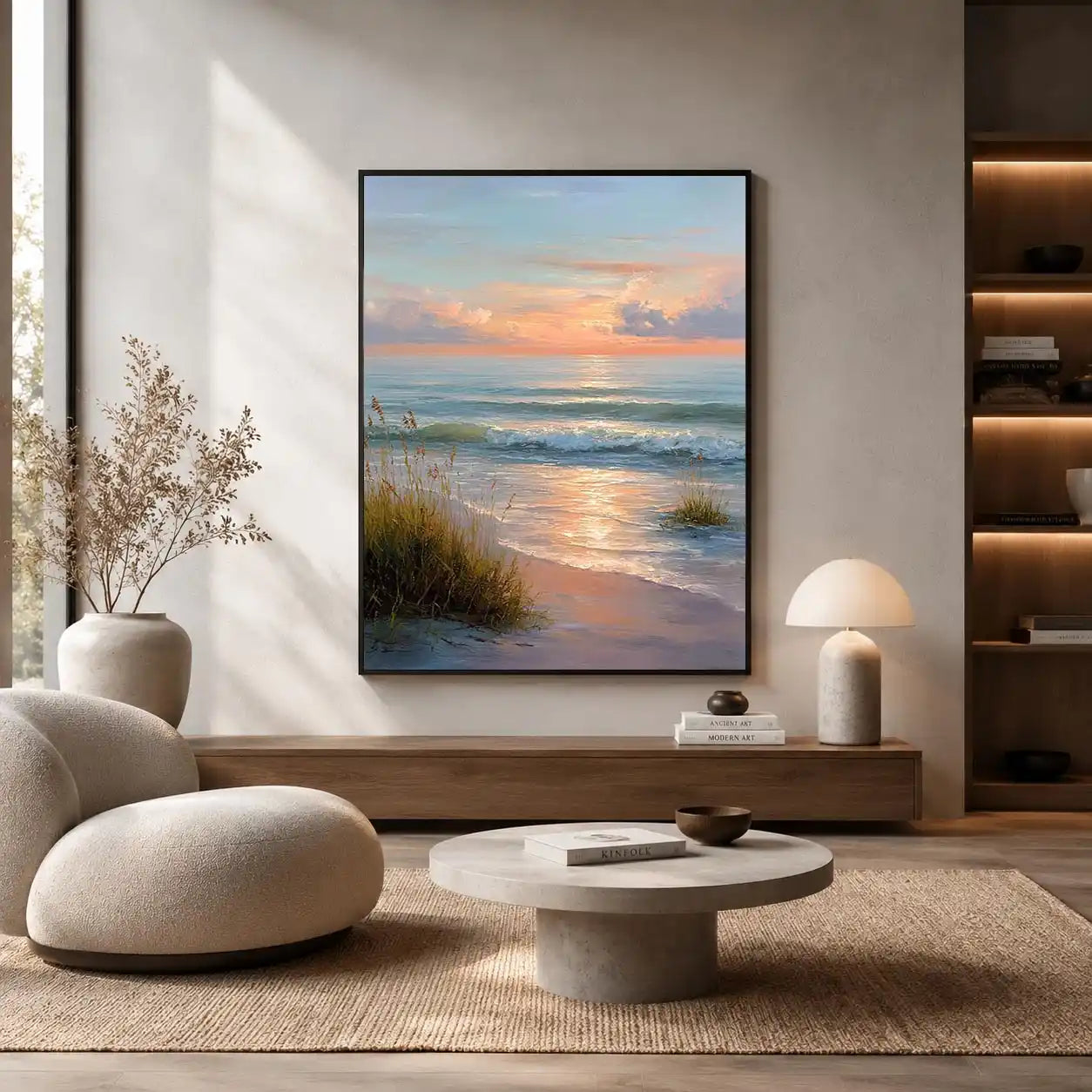 sunset beach coastal canvas print