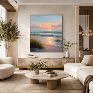 sunset beach coastal canvas print