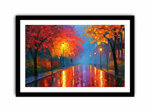 autumn pathway warm canvas art